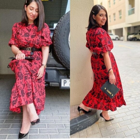 NEW ZARA STUNNING Beverly RED DRESS with Sequins FALL Small - Picture 7 of 7